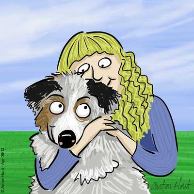 Cal Orey and Australian Shepherd, Skye.