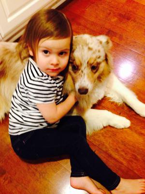 Snuggling with Addi, our granddaughter