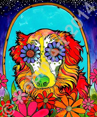 Kelly the Australian Shepherd, Copyright RobiniArt 2014